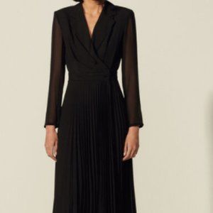 Sandro Dual Fabric Dress Size 38